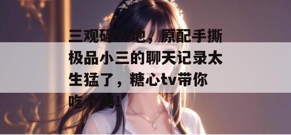 三观碎一地，原配手撕极品小三的聊天记录太生猛了，糖心tv带你吃个爽！