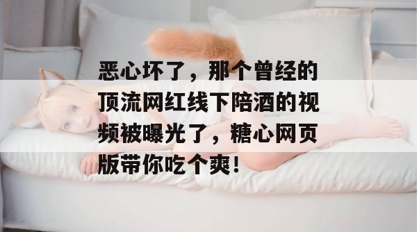 恶心坏了,那个曾经的顶流网红线下陪酒的视频被曝光了,糖心网页版带你吃个爽!