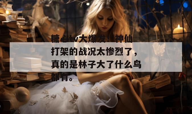 糖心tv大爆发!神仙打架的战况太惨烈了,真的是林子大了什么鸟都有。