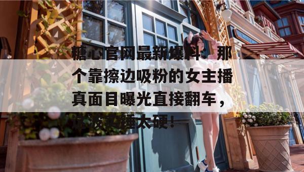 糖心官网最新爆料:那个靠擦边吸粉的女主播真面目曝光直接翻车,这波实锤太硬!